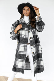 Ailsa Fall 2021 Plaid Long Button Shacket Too +Colors!