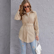 Fall 2021 Belted Cream Shacket Top
