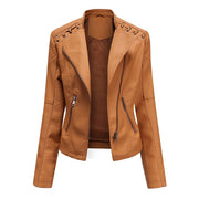 She's Thriving Faux Leather Moto Jacket +COLORS +Sizes