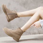 Girls Can Do It Too Leather Lace Up Combat Boot +COLORS