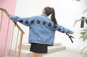 Can't Tie Me Down Denim Threaded Lace Jacket