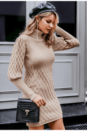 Check Me Out Waffle Knit Sweater Dress +COLORS