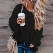Western Fringe Knitted Sweater Top