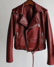 Autumn Vegan Leather Moto Jacket +COLORS