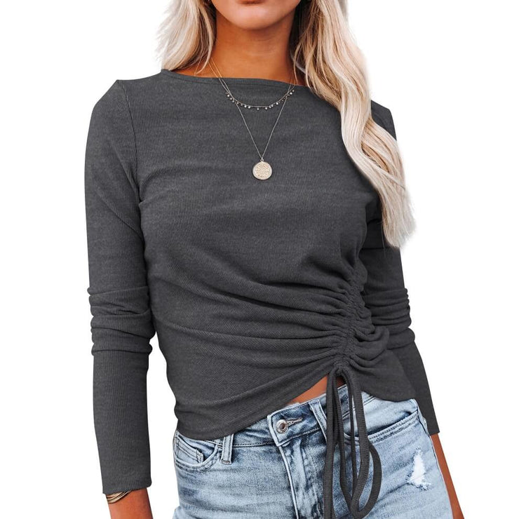 Draw You In Waist Drawstring Fall Top +Colors