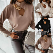 Keyhole Chain Detail Sweater Top +COLORS