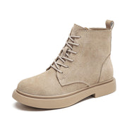 Girls Can Do It Too Leather Lace Up Combat Boot +COLORS