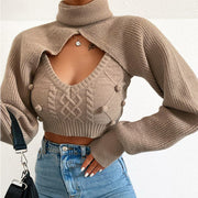 "Honey I'm Here" Cropped Cutout Sweater Top