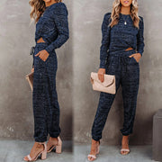 Dream Structured Printed Lounge Set- Thunder Blue